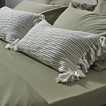 Чехол на подушку мятного цвета с бахромой и объемным узором Ethnic mix варинант исполнения - 5 | Loft Concept в Липецке