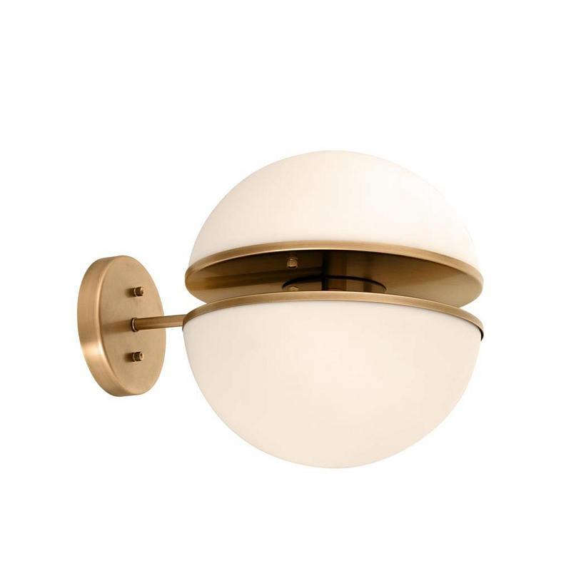 Бра Wall Lamp Spiridon Латунь Античная полированная Белый Бра Wall Lamp Spiridon Латунь Античная полированная Белый в Липецке | Loft Concept