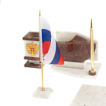 Настольный письменный набор из мрамора и лемезита с гербом и флагом России Marble Accessory варинант исполнения - 3 | Loft Concept в Липецке