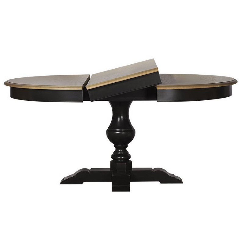 Provence Round Dining Table black раскладной стол Бежевый Черный Provence Round Dining Table black раскладной стол Бежевый Черный в Липецке | Loft Concept