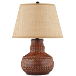 Настольная лампа темно-коричневая с тканевым абажуром в форме конуса Сhieftain варинант исполнения - 3 | Loft Concept в Липецке