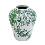 Ваза с зелеными цветочными и птичьими мотивами Vase Inspired by Nature варинант исполнения - 1 | Loft Concept в Липецке