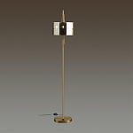 Торшер с круглым плафоном на высокой бронзовой ножке с вертикальным декором из металлических трубок Sohne варинант исполнения - 2 | Loft Concept в Липецке