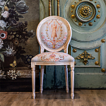 Стул из массива бука светло-серый с растительным орнаментом Raffael Angel Grey Chair варинант исполнения - 2 | Loft Concept в Липецке