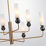 Люстра на штанге с 8-ю цилиндрическими матовыми плафонами и шарами из камня Orb Essence варинант исполнения - 7 | Loft Concept в Липецке