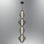 Подвесной светильник вертикальный с плетеным металлическим каркасом Metal Interweaving варинант исполнения - 2 | Loft Concept в Липецке