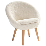 Кресло на деревянных ножках с обивкой из ткани букле Aldo Boucle Armchair варинант исполнения - 1 | Loft Concept в Липецке