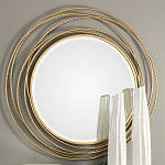 Золотое настенное круглое зеркало Golden Orbit варинант исполнения - 1 | Loft Concept в Липецке