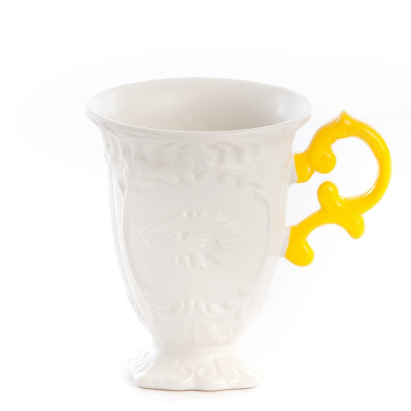 Кружка Seletti I-Mug Yellow Белый Желтый Кружка Seletti I-Mug Yellow Белый Желтый в Липецке | Loft Concept