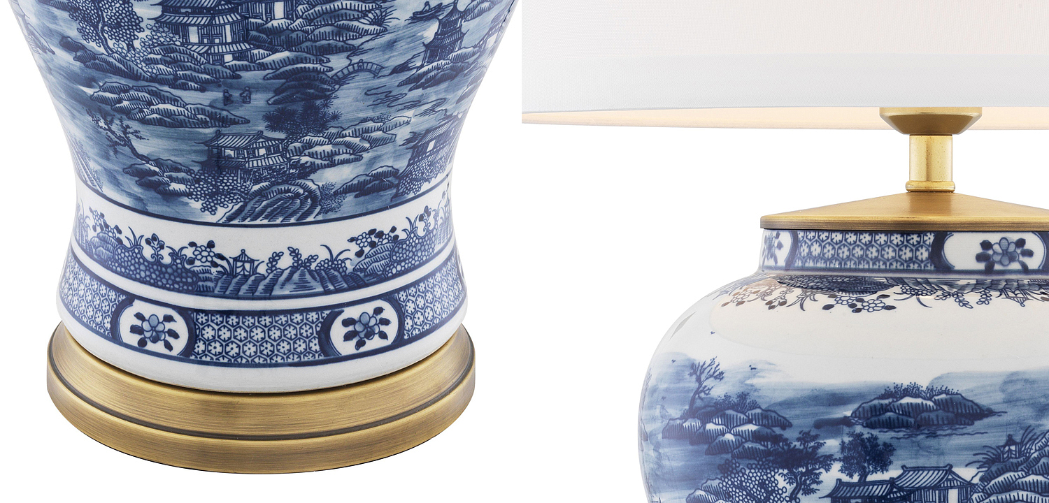 Настольная лампа Eichholtz Table Lamp Chinese Blue Настольная лампа Eichholtz Table Lamp Chinese Blue - Loft-Concept в Липецке