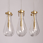 Люстра с 7-ю прозрачными плафонами из стекла в форме капли Lucid Rain  варинант исполнения - 6 | Loft Concept в Липецке