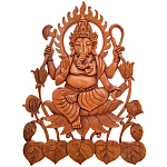 Панно из дерева Ганеша Panel With Animals варинант исполнения - 1 | Loft Concept в Липецке