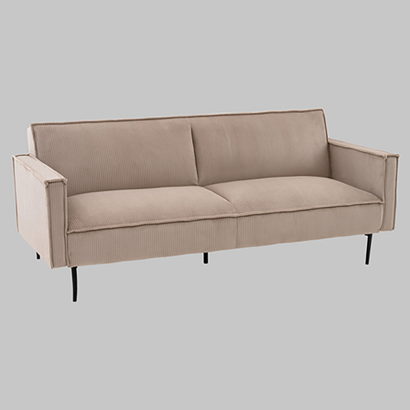 Диван современный вельветовый прямой Worcester Бежевый  Капучино  Черный в Липецке | Loft Concept 