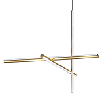 Люстра с 3-мя  пересекающимися цилиндрическими плафонами на тонких тросах Trumpet tube варинант исполнения - 1 | Loft Concept в Липецке