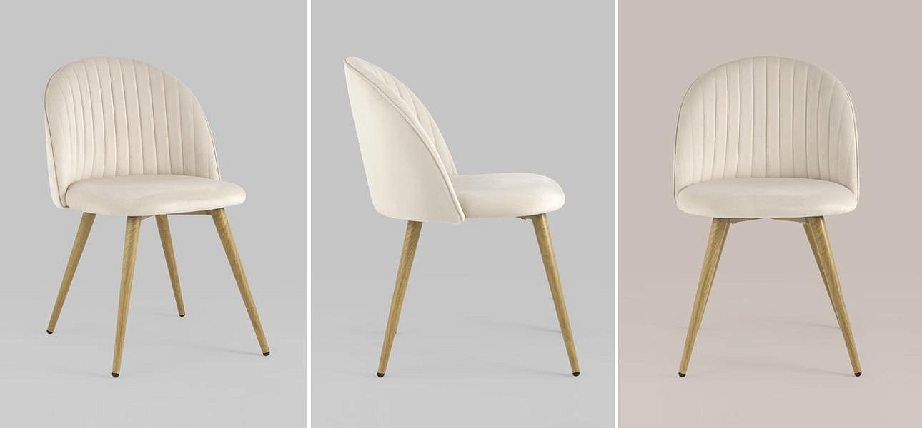 Стул Miruna Chair Молочный Велюр Стул Miruna Chair Молочный Велюр - Loft-Concept в Липецке