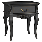Тумба прикроватная черная из массива бука в стиле прованс Black Provence варинант исполнения - 1 | Loft Concept в Липецке