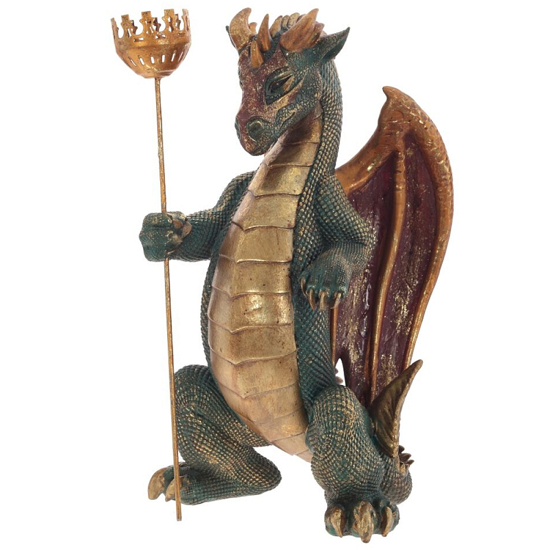 Подсвечник в виде дракона Dragon candlestick Green Brown Зеленый Коричневый Золотой Подсвечник в виде дракона Dragon candlestick Green Brown Зеленый Коричневый Золотой в Липецке | Loft Concept