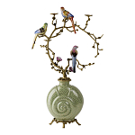 Подсвечник с декором из птиц на ветвях из фарфора с бронзовыми элементами Birds of Paradise варинант исполнения - 3 | Loft Concept в Липецке