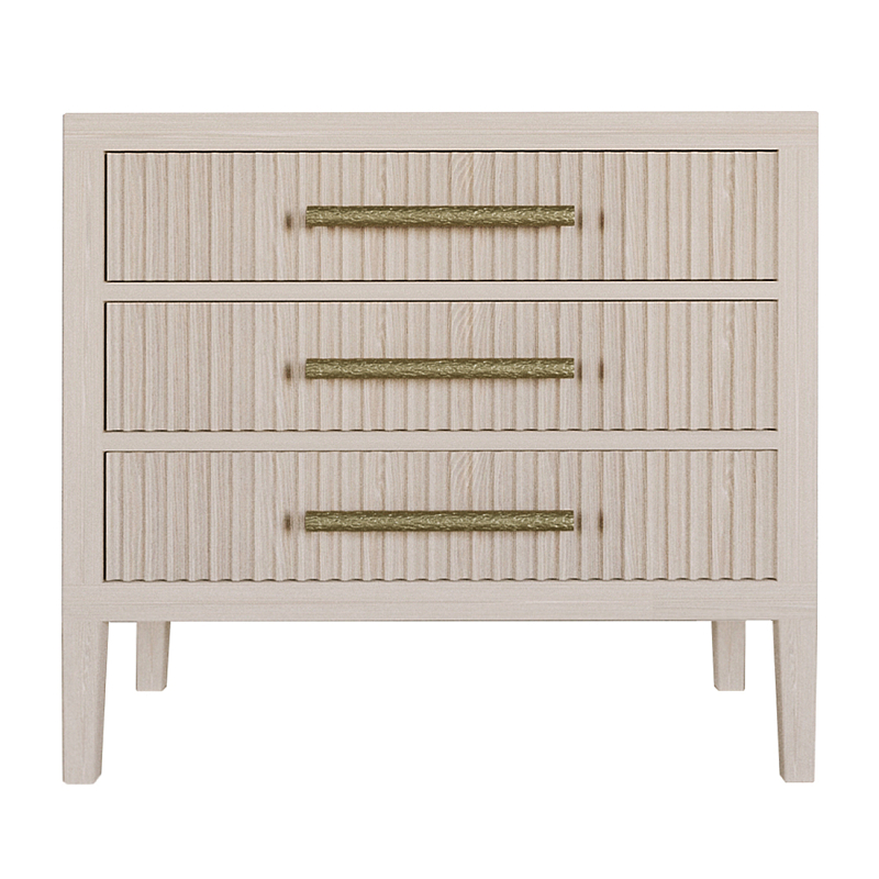 Тумба Primo  с тремя ящиками шпон Светлый дуб Древесина Золотой в Липецке | Loft Concept 