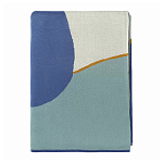 Плед из хлопка синего цвета с абстрактным принтом Elysian Flow Ocean варинант исполнения - 2 | Loft Concept в Липецке