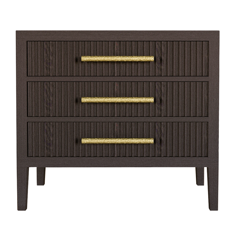 Тумба Primo  с тремя ящиками шпон темный орех Темный дуб Золотой в Липецке | Loft Concept 