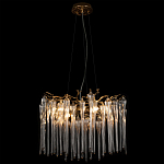 Люстра подвесная круглая в виде ветвей деревьев бронзового цвета с прозрачными подвесками-каплями Droplet Chandelier варинант исполнения - 4 | Loft Concept в Липецке