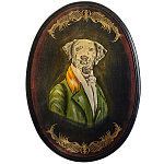Картина в овальной раме Chinoiserie Grey Dog Portrait варинант исполнения - 1 | Loft Concept в Липецке