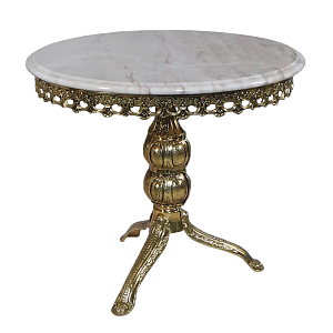 Стол круглый с мраморной столешницей Coffee De Bronze