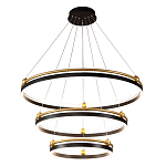 Люстра подвесная с тремя кольцами черного и золотого цвета Ring Horizontal варинант исполнения - 2 | Loft Concept в Липецке