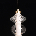 Подвесной светильник с вертикальной композицией из прозрачных и янтарных стеклянных шаров и ромбов Gabriel Scott Luna варинант исполнения - 9 | Loft Concept в Липецке