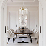 Люстра подвесная круглая в виде ветвей деревьев бронзового цвета с прозрачными подвесками-каплями Droplet Chandelier варинант исполнения - 7 | Loft Concept в Липецке