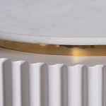 Тумбочка белая овальная с мраморной столешницей Thoroughbass варинант исполнения - 6 | Loft Concept в Липецке