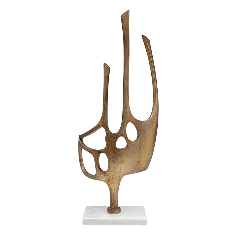 Аксессуар современный Абстракция Abstract Sculpture Brass Золотой Белый Мрамор Bianco в Липецке | Loft Concept 