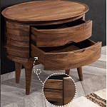 Прикроватный столик из дерева с 2-мя ящиками Moon Walnut Furniture варинант исполнения - 4 | Loft Concept в Липецке