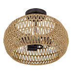 Потолочный светильник с плафоном из плетеного джута и черным каркасом Quoizel варинант исполнения - 3 | Loft Concept в Липецке