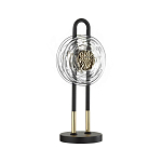 Настольная лампа черного цвета с круглым прозрачным стеклянным плафоном Virelia  варинант исполнения - 1 | Loft Concept в Липецке