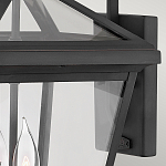 Настенный фонарь черного цвета с прозрачным стеклянным плафоном трапециевидной формы Hinkley варинант исполнения - 5 | Loft Concept в Липецке