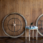 Часы настенные деревянные с римскими цифрами бронзового цвета Clock with History варинант исполнения - 2 | Loft Concept в Липецке