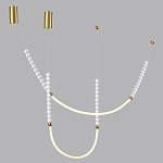 Подвесной светильник с 3-мя изогнутыми плафонами и белыми декоративными шариками PEARLS Suspension варинант исполнения - 3 | Loft Concept в Липецке