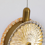 Подвесной светильник с плафонами из рельефного стекла Peony Glass Bronze Six варинант исполнения - 3 | Loft Concept в Липецке