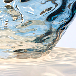 Настольная лампа со белым конусным абажуром и прозрачным голубым стеклянным основанием Quintiesse варинант исполнения - 5 | Loft Concept в Липецке