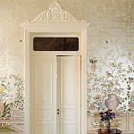 Обои ручная роспись Temple Newsam White Gold gilded silk варинант исполнения - 4 | Loft Concept в Липецке