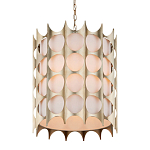 Подвесной светильник в форме цилиндра с фактурным серебряным каркасом и тканевым абажуром Silver Honeycomb варинант исполнения - 1 | Loft Concept в Липецке