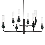 Люстра с 8-ю плафонами в форме стеклянных трубок и мраморных декоративных элементов Montreal варинант исполнения - 2 | Loft Concept в Липецке