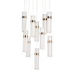 Люстра каскадная с прозрачными цилиндрическими плафонами Jenae Glass Tube Lighting варинант исполнения - 1 | Loft Concept в Липецке