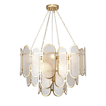 Люстра с многослойным эффектом из овальных элементов из непрозрачного стекла Conformation варинант исполнения - 2 | Loft Concept в Липецке