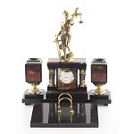 Настольный письменный набор из яшмы с часами в подарочной упаковке Manager Organizer варинант исполнения - 1 | Loft Concept в Липецке