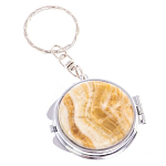 Зеркало брелок карманное двухстороннее из натурального камня Оникс Silver Stone Mirrors варинант исполнения - 4 | Loft Concept в Липецке