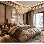 Люстра каскадная с подвесками в форме колец Galaxy of Light варинант исполнения - 9 | Loft Concept в Липецке