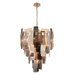 Люстра с многослойными стеклянными панелями янтарного и дымчатого цвета Textured Glass Chandelier варинант исполнения - 1 | Loft Concept в Липецке